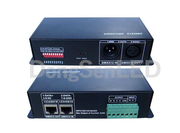 LED Controller - Dmx512 led decoder for RGBW led strip 4 channels DS-DMXBM-4CH
