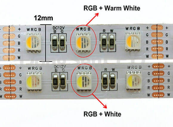RGBW Flexible LED Strip - Integrated RGBW flexible led strip 4 chip in 1 led 19.2w/m DC24v TB12-60RGBW50