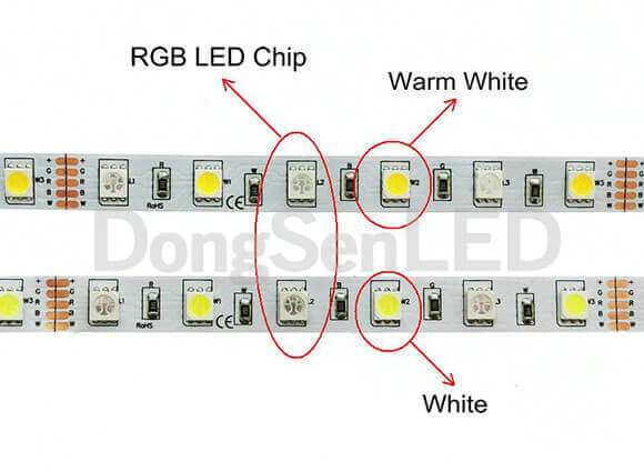 RGBW Flexible LED Strip - RGBW flexible led strip 30 RGB+30 white led TB10-60RGBW50
