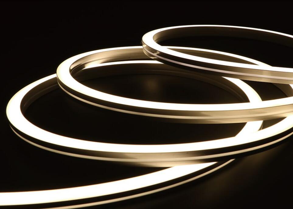 LED Neon Flexible - Warm white silicon neon led strip 10*10mm side bend